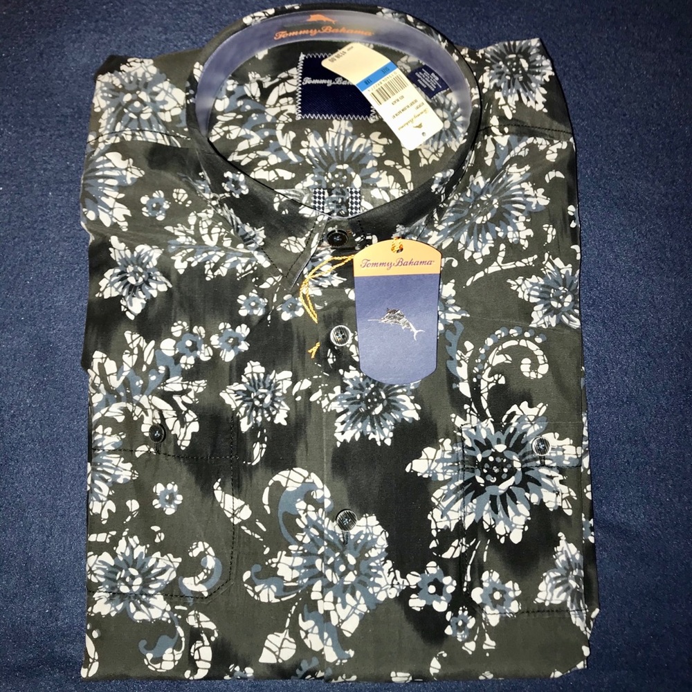 Tommy Bahama Short Sleeve Shirt Silk Blend 1XB NWT